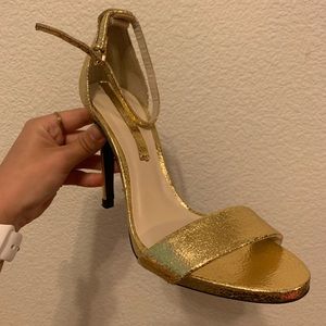 Metallic Gold Strappy Heels